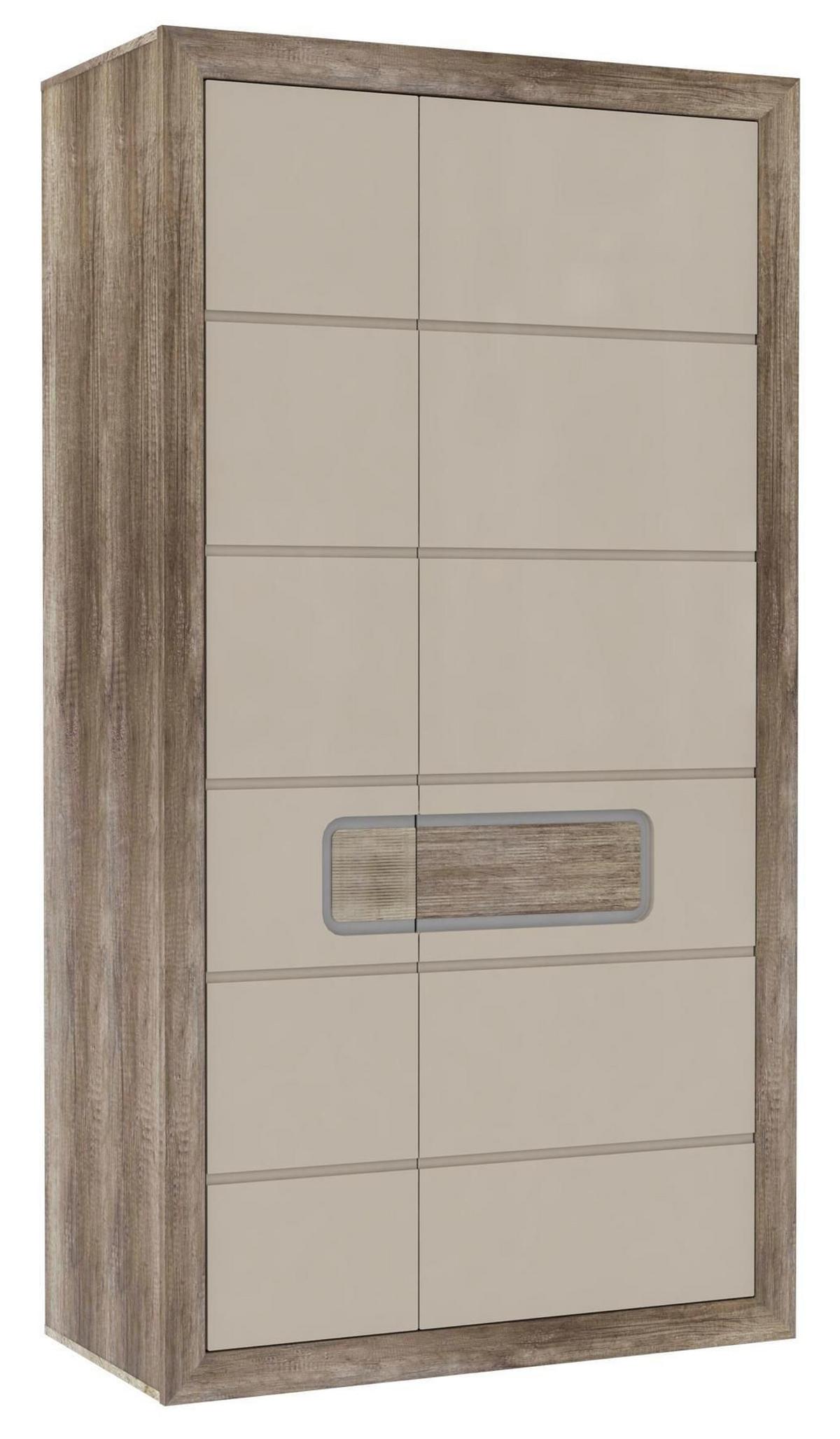 Dulap de haine Tiziano - bej/culoare lemn stejar, Modern, plastic/metal (108,8/203,4/54,2cm) - Modern Living