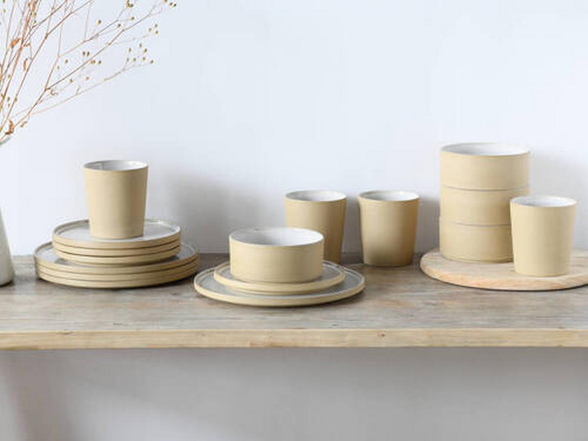 Kombinirani Servis Futuro White Sand, 16-Delni Set - bela/peščene barve, Trend, keramika - Creatable