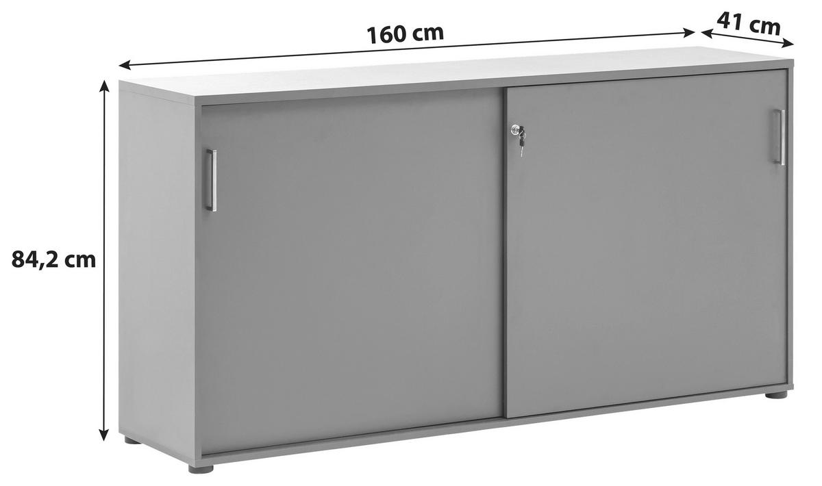 Aktenschrank "Serie 1500" , anthrazit - Anthrazit, KONVENTIONELL, Holzwerkstoff (160/84,2/41cm) - MID.YOU
