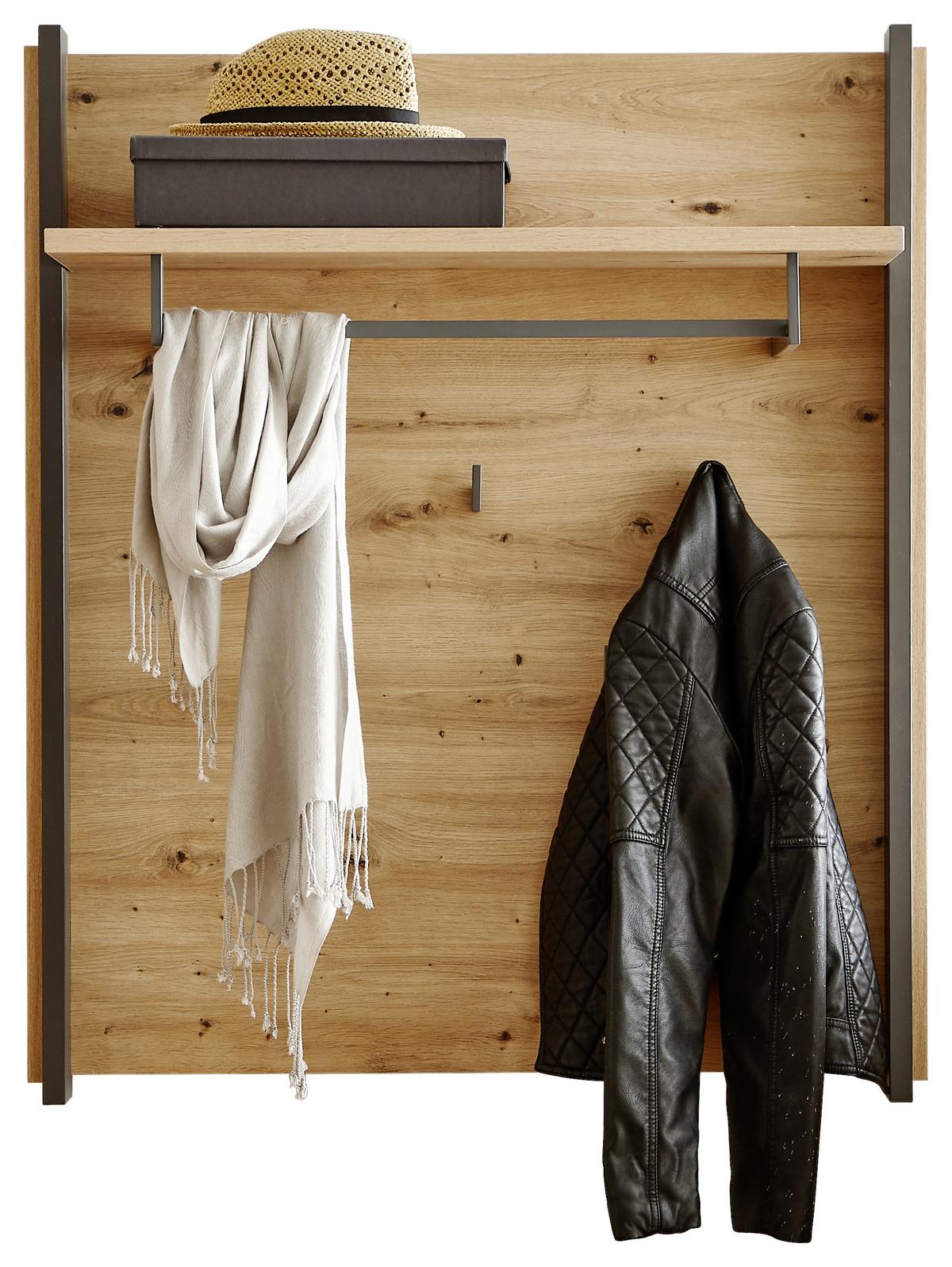 PANEL DO PRZEDPOKOJU FLASH - kolor dębowy/szary, Trend, materiał drewnopochodny/tworzywo sztuczne (87,1/99,8/30,6cm) - Hom`in