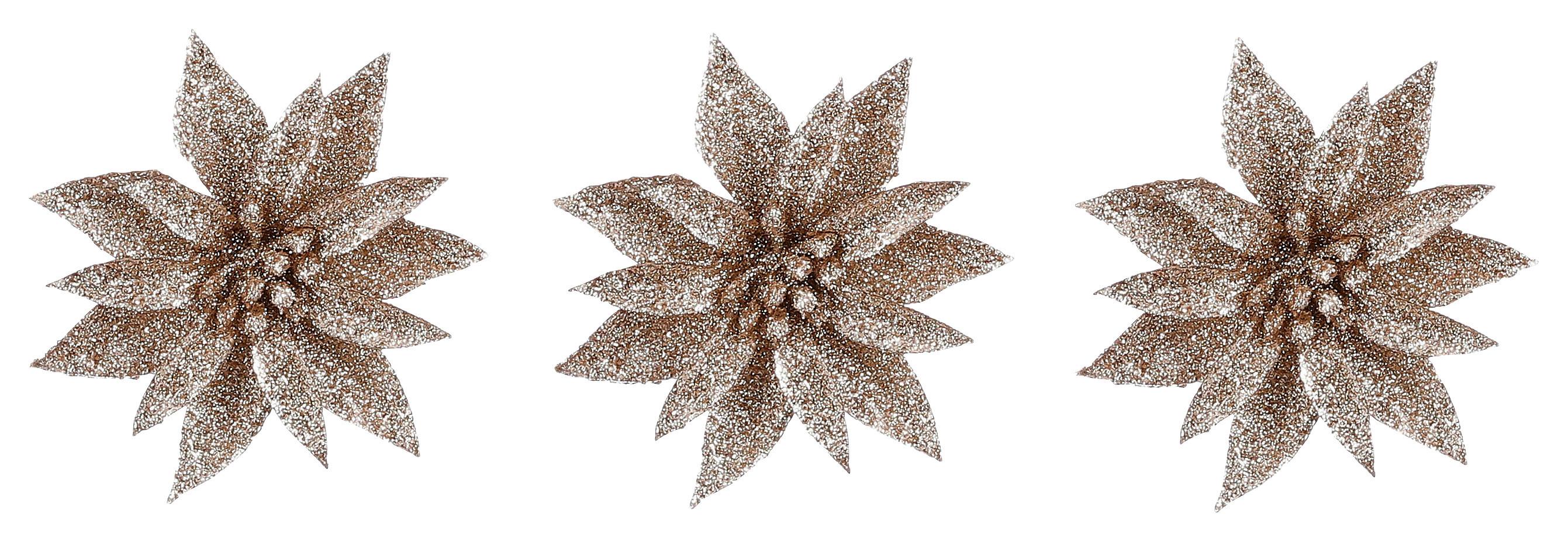 Dekor Virág Poinsettia - Pezsgő, Konventionell, műanyag (10/3cm) - Modern Living