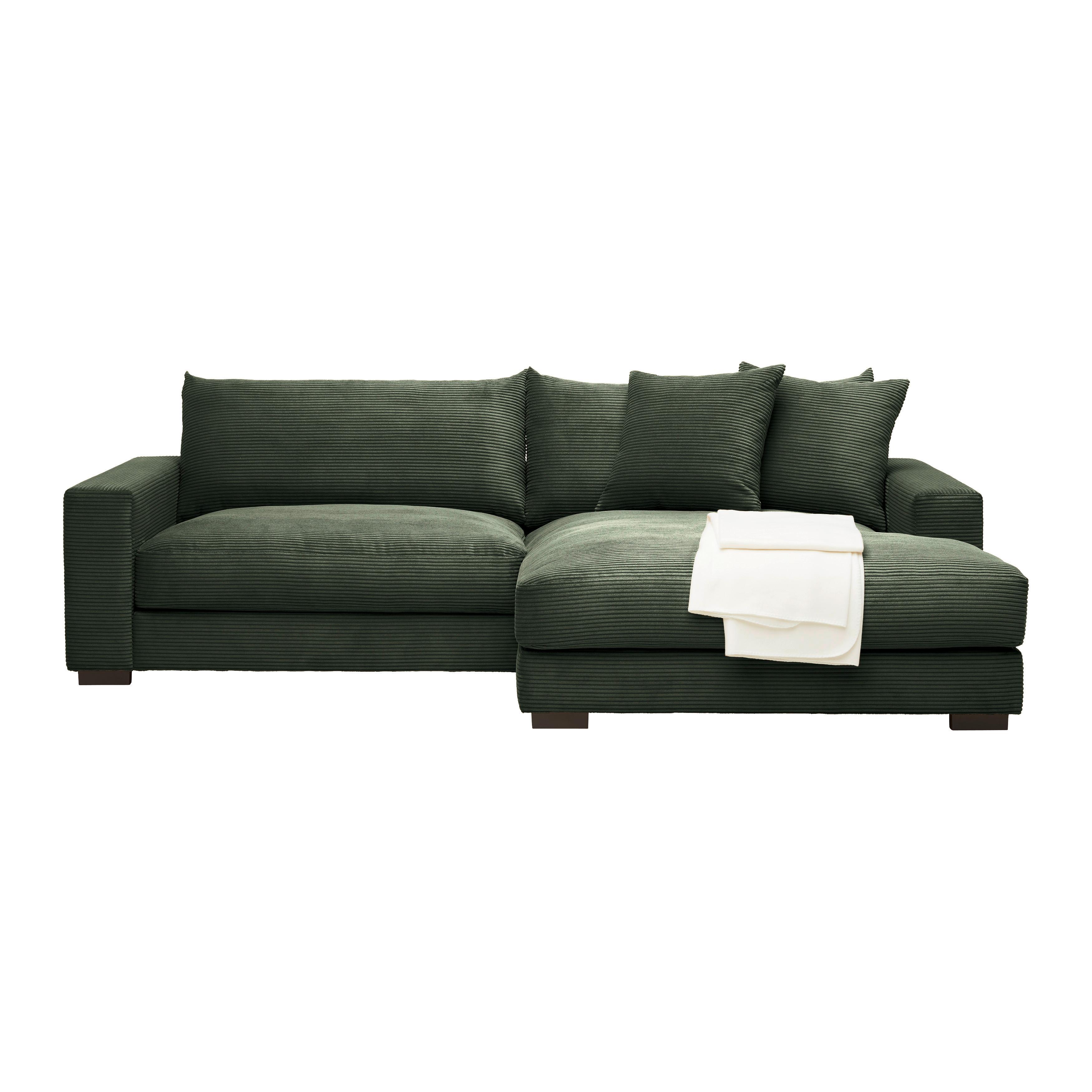 Wohnlandschaft Pedro-3S.REC in Grün - Dunkelgrün, Modern, Textil (265/180cm) - Mömax