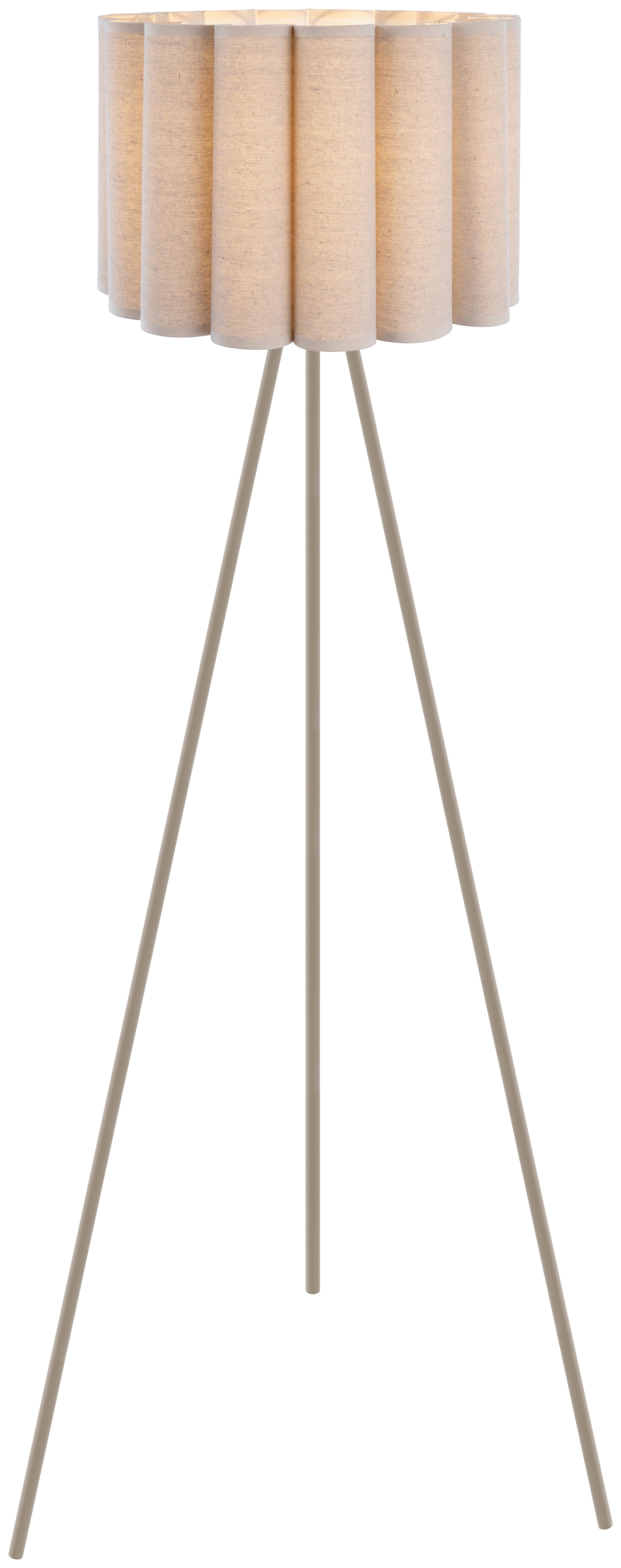 Stehleuchte Sejla Beige max. 25 Watt - Beige, MODERN, Textil/Metall (50/50/150cm) - Mömax