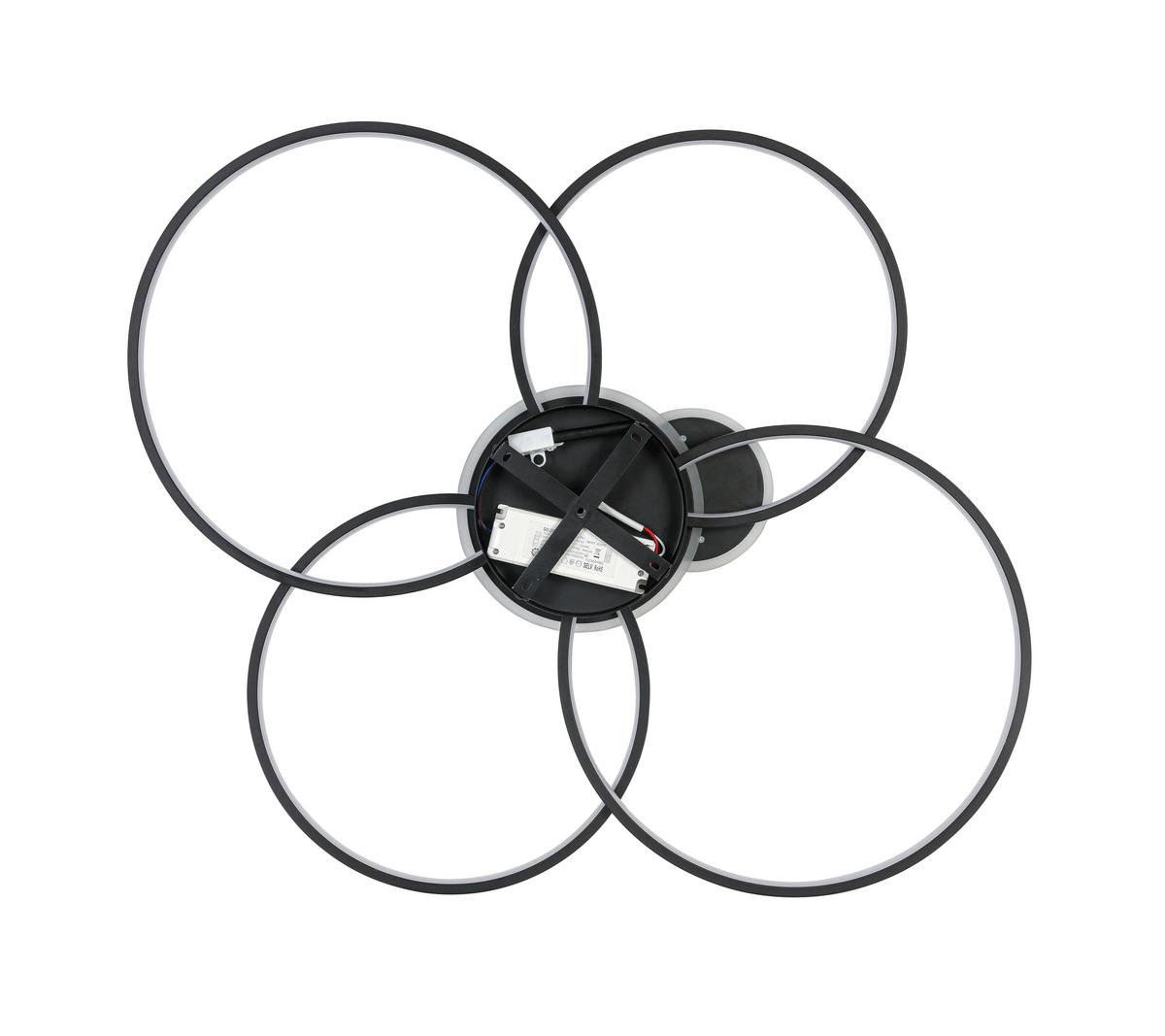 LED-Deckenleuchte Gonzalo 2 Schwarz/Weiß max. 50 Watt - Schwarz/Weiß, MODERN, Kunststoff/Metall (82/97/10cm) - Premium Living
