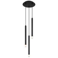 Hängeleuchte Blake Schwarz max. 4 Watt - Klar/Schwarz, Basics, Kunststoff/Textil (24/120cm) - Globo
