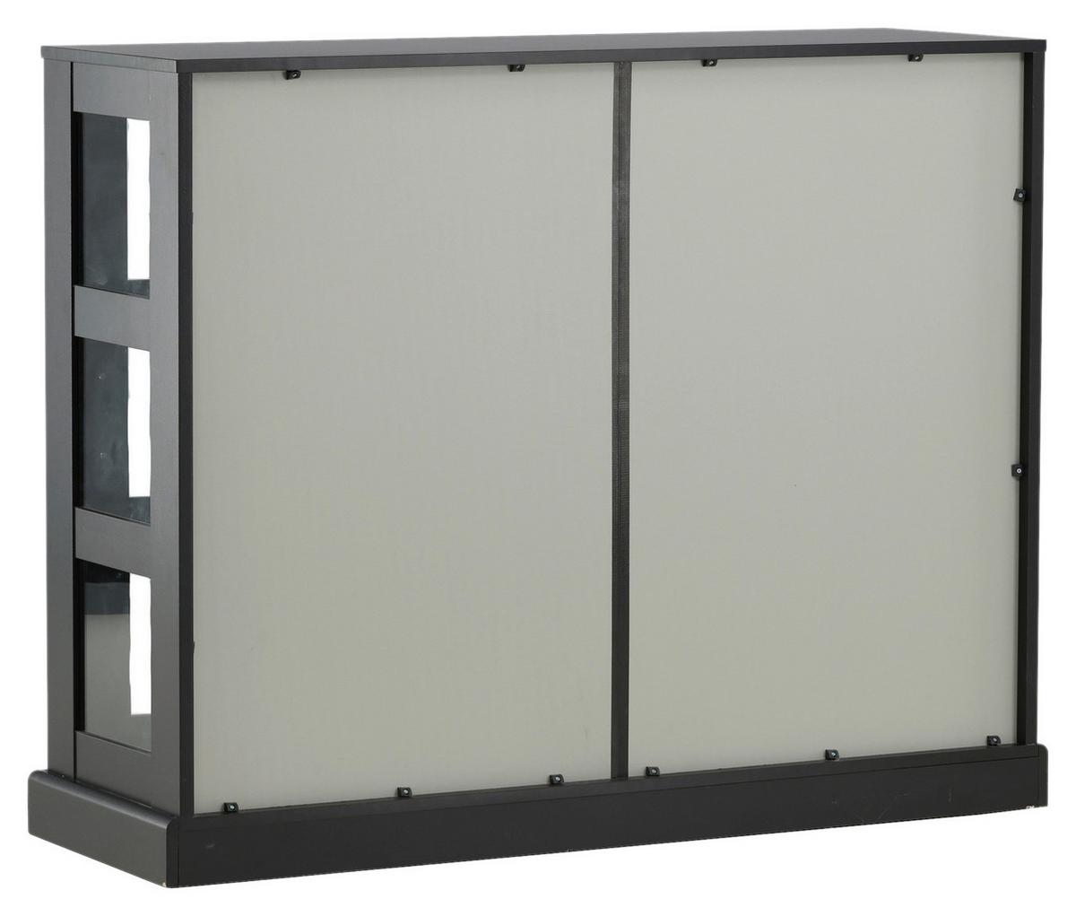 SIDEBOARD LOCK - Schwarz, Design, Glas/Holzwerkstoff (120/95/40cm) - Livetastic