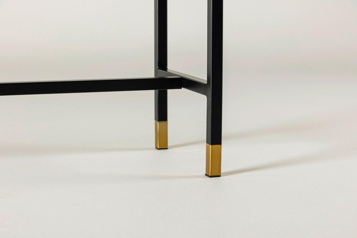 BEISTELLTISCH DIPP - Messingfarben/Schwarz, Design, Glas/Metall (100/30/75cm) - Livetastic
