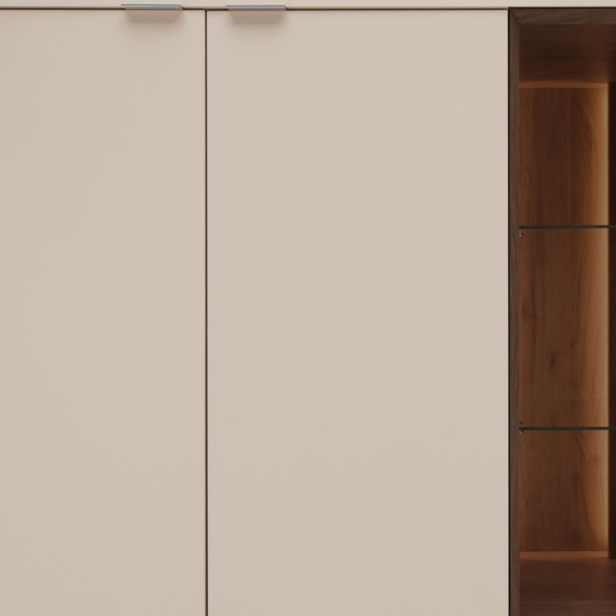 Sideboard Velasca Type 06 Eichefarben/Kaschmir - Kaschmir/Eichefarben, MODERN, Glas/Holzwerkstoff (116,4/141,6/40cm) - Premium Living