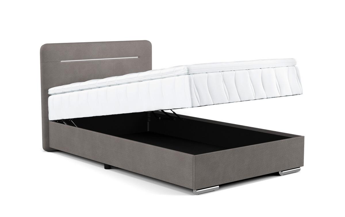 Box-ágy Lightstar - szürke, Modern, faalapú anyag/textil (120/200cm)