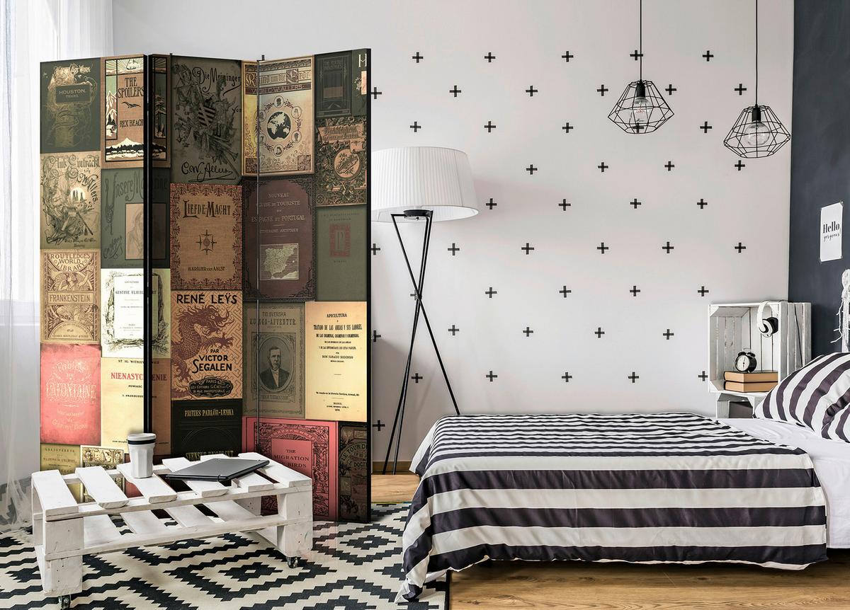 Paravan Books Of Paradise, 3-Delni, Dvostranski - večbarvno, Basics, tekstil/les (135/172/3cm) - artgeist