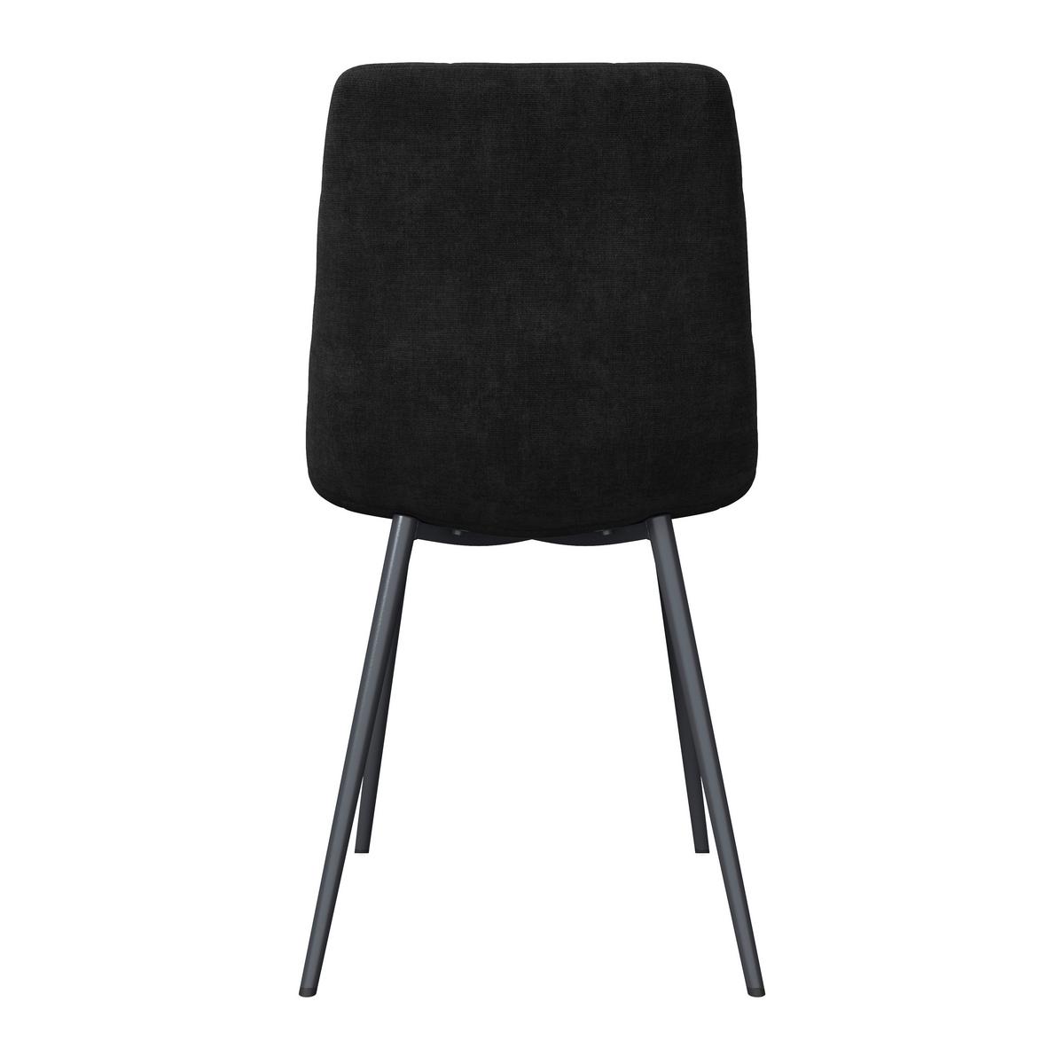 Stuhl Ria Schwarz Mikrofaser Gepolstert - Schwarz, MODERN, Textil/Metall (44/87/54cm) - Bessagi Home