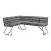 BANC D'ANGLE KONA - gris/noir, MODERN, métal/textile (135/89/180cm) - Bessagi Home