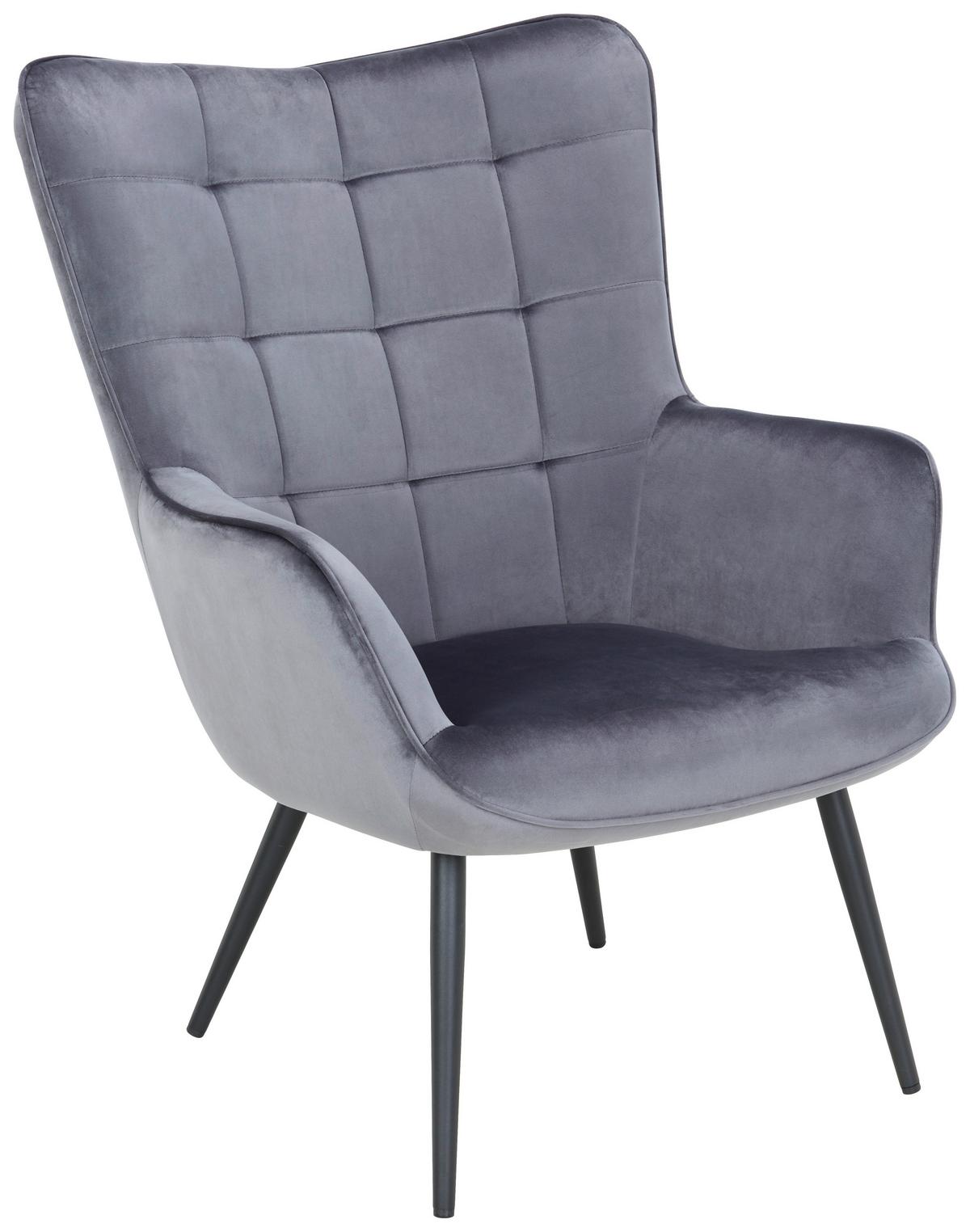 Relaxsessel in Grau - Schwarz/Grau, Modern, Textil/Metall (72cm) - Mömax