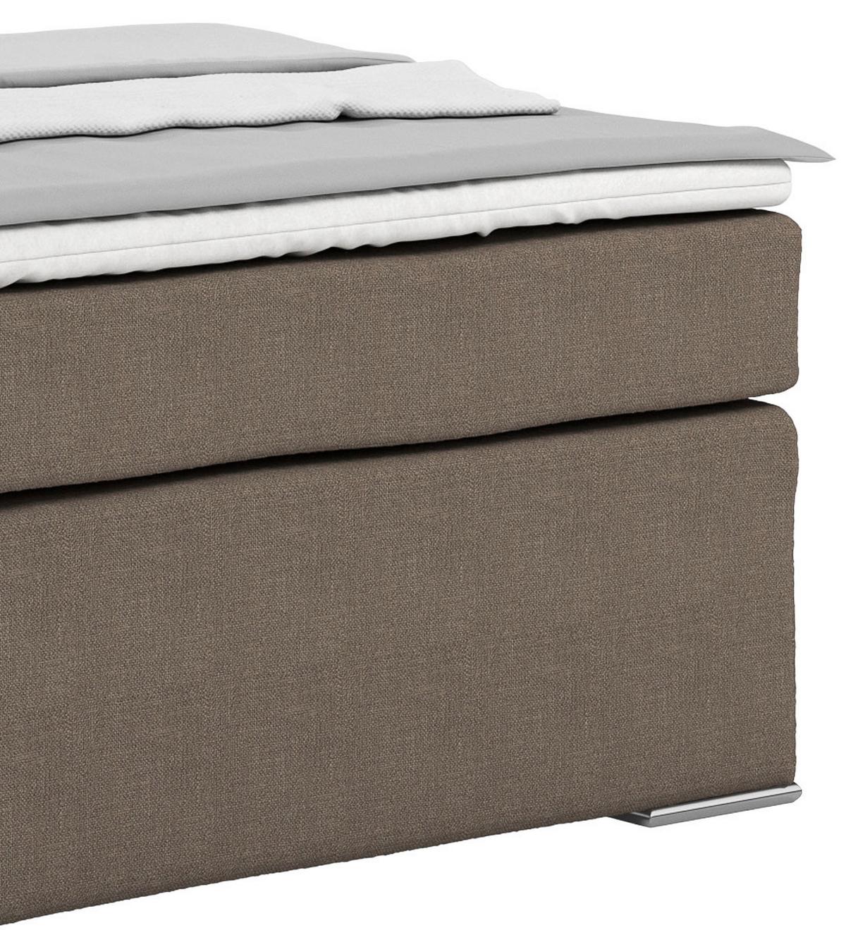 Boxspring Krevet Nero - boje blata/boje kroma, Konvencionalno, tekstil/metal (140/200cm) - Best Price