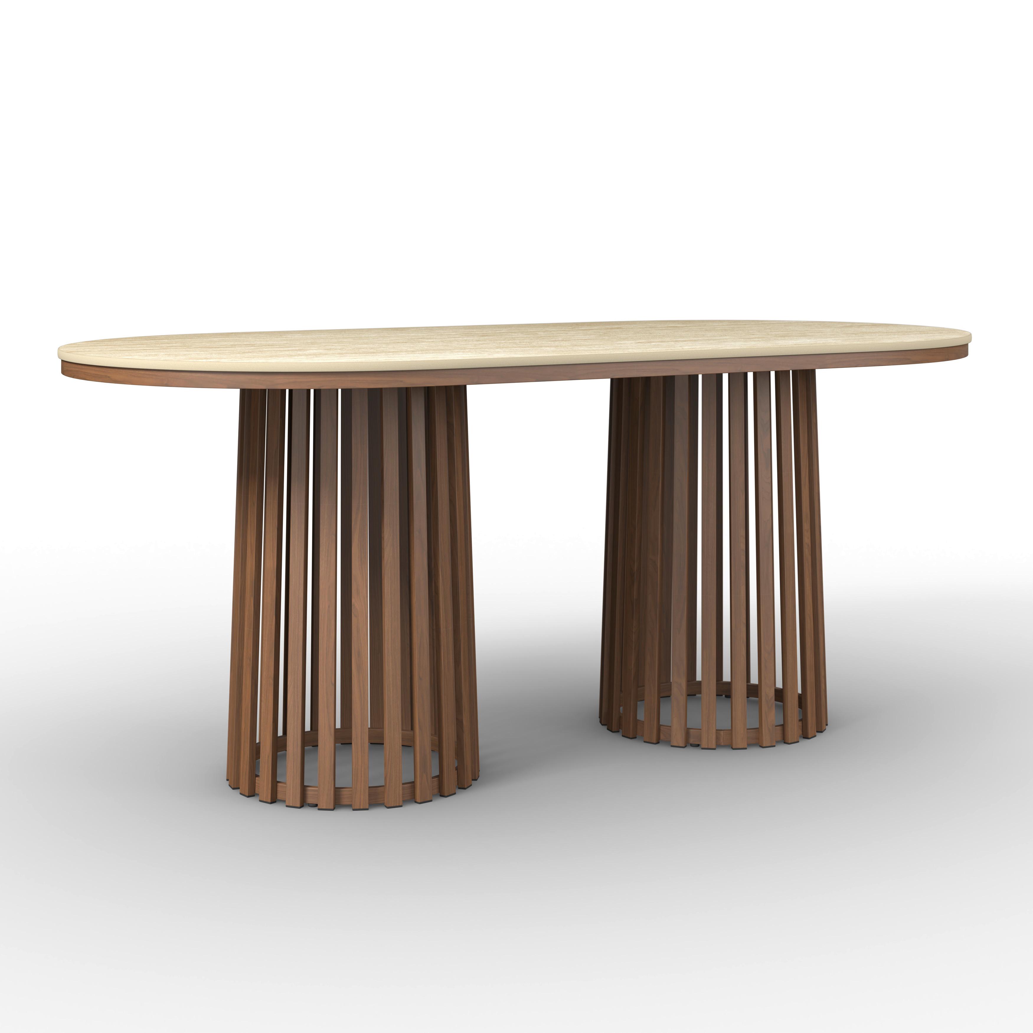 Esstisch Maddy Naturfarben Kunststein ca. 180x90x76 cm - Naturfarben, MODERN, Stein/Metall (90/76/180cm) - Bessagi Home