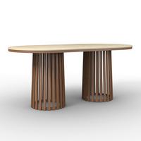 Esstisch Maddy Naturfarben Kunststein ca. 180x90x76 cm - Naturfarben, MODERN, Stein/Metall (90/76/180cm) - Bessagi Home