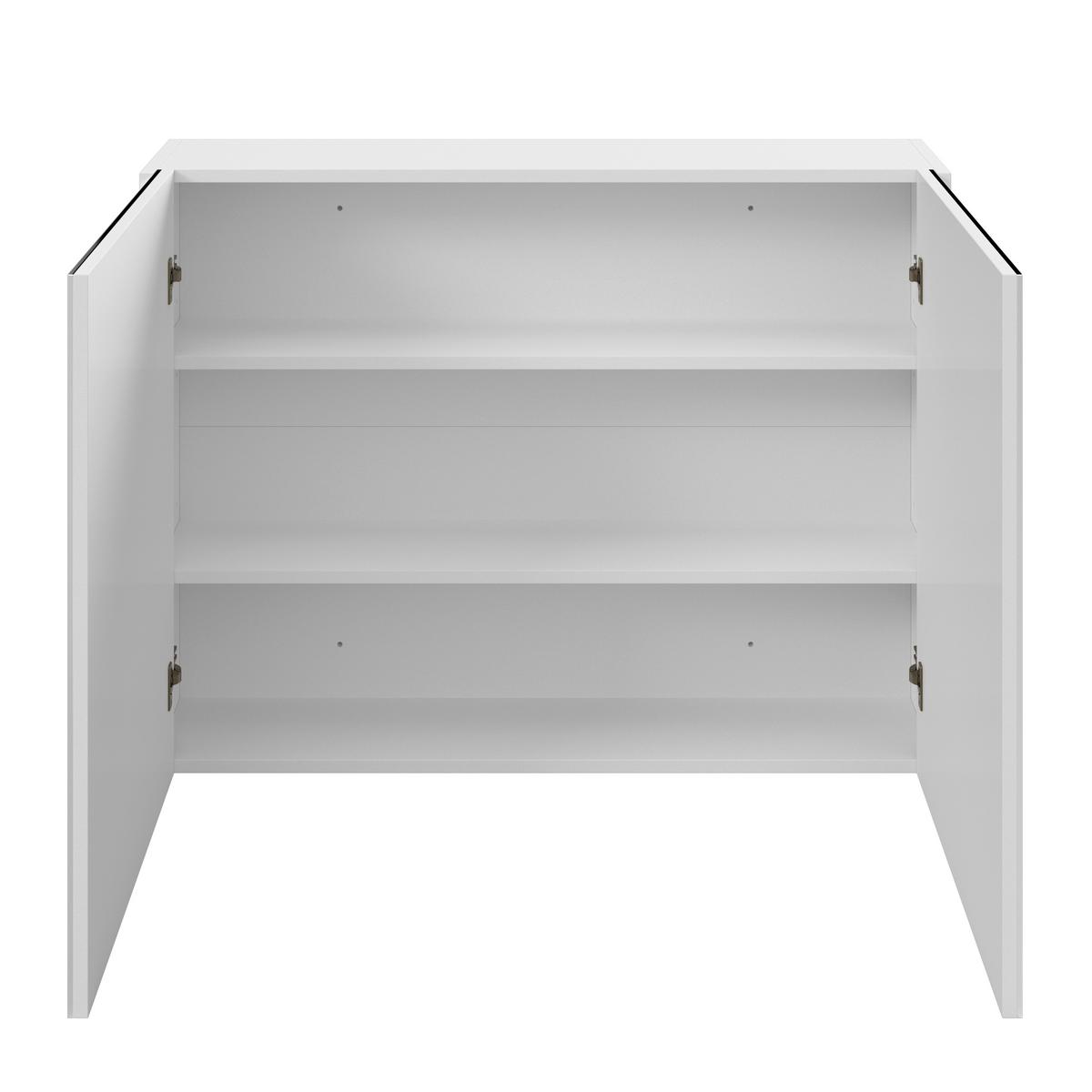Badezimmer Martina Weiß 4-teilig - Weiß, MODERN, Glas/Holz (100/45/45cm) - Bessagi Home