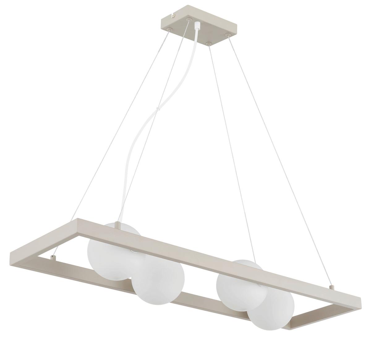 Viseća Svjetiljka Nanda - bijela/boje pijeska, Design, staklo/metal (84/24/150cm) - Globo
