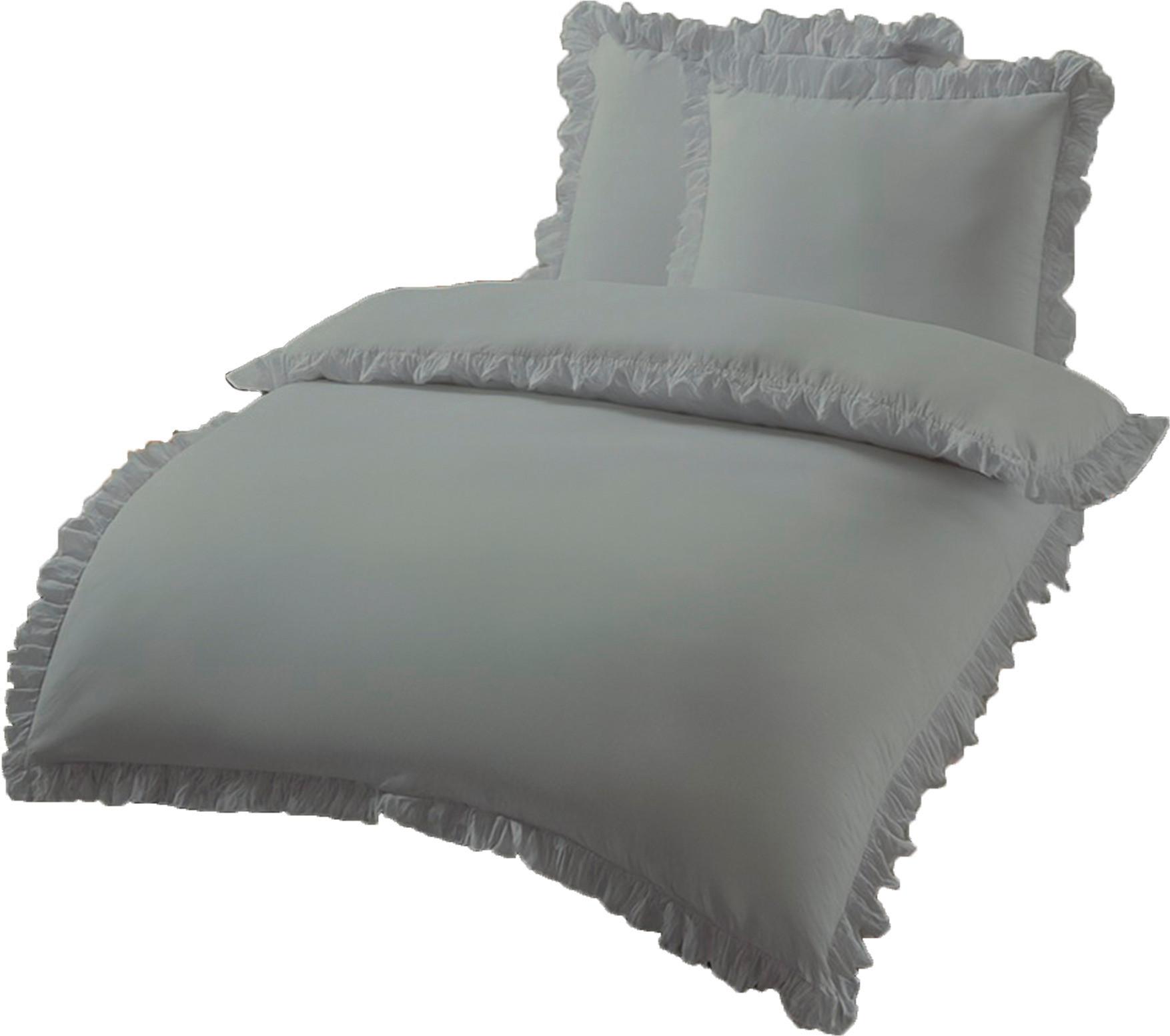 Posteljnina Rüschen Xxl, Zelena, 2x 60/80, 200/200 - Romantika, tekstil (200/200cm) - Modern Living