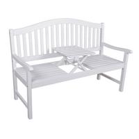 Gartenbank Singapur Weiß ca. 150x104x62 cm Holz - Eukalyptusholzfarben, Basics, Holz (150/104/62cm) - Gardenson