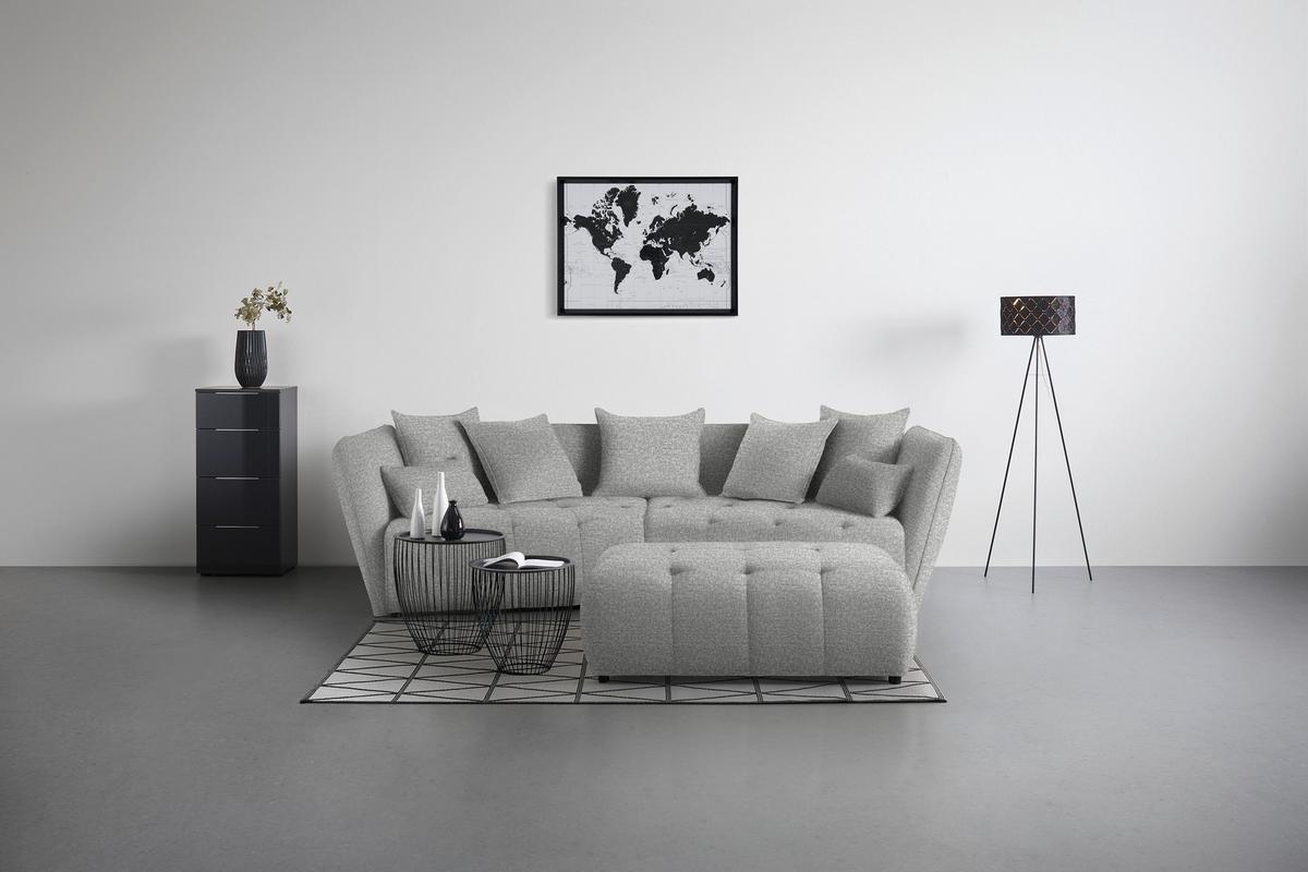 Tabure Sofi - svijetlo siva/crna, Moderno, tekstil (128/48/70cm) - Premium Living