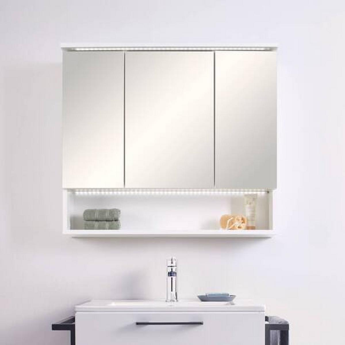 Spiegelschrank Best 80 in Weiß - MODERN, Glas/Holzwerkstoff (80/70/23cm) - Mömax