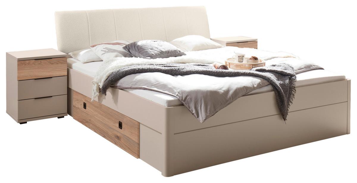 Krevet Tessona - kašmir/boje hrasta, Trend, drvni materijal/tekstil (180/200cm) - Modern Living