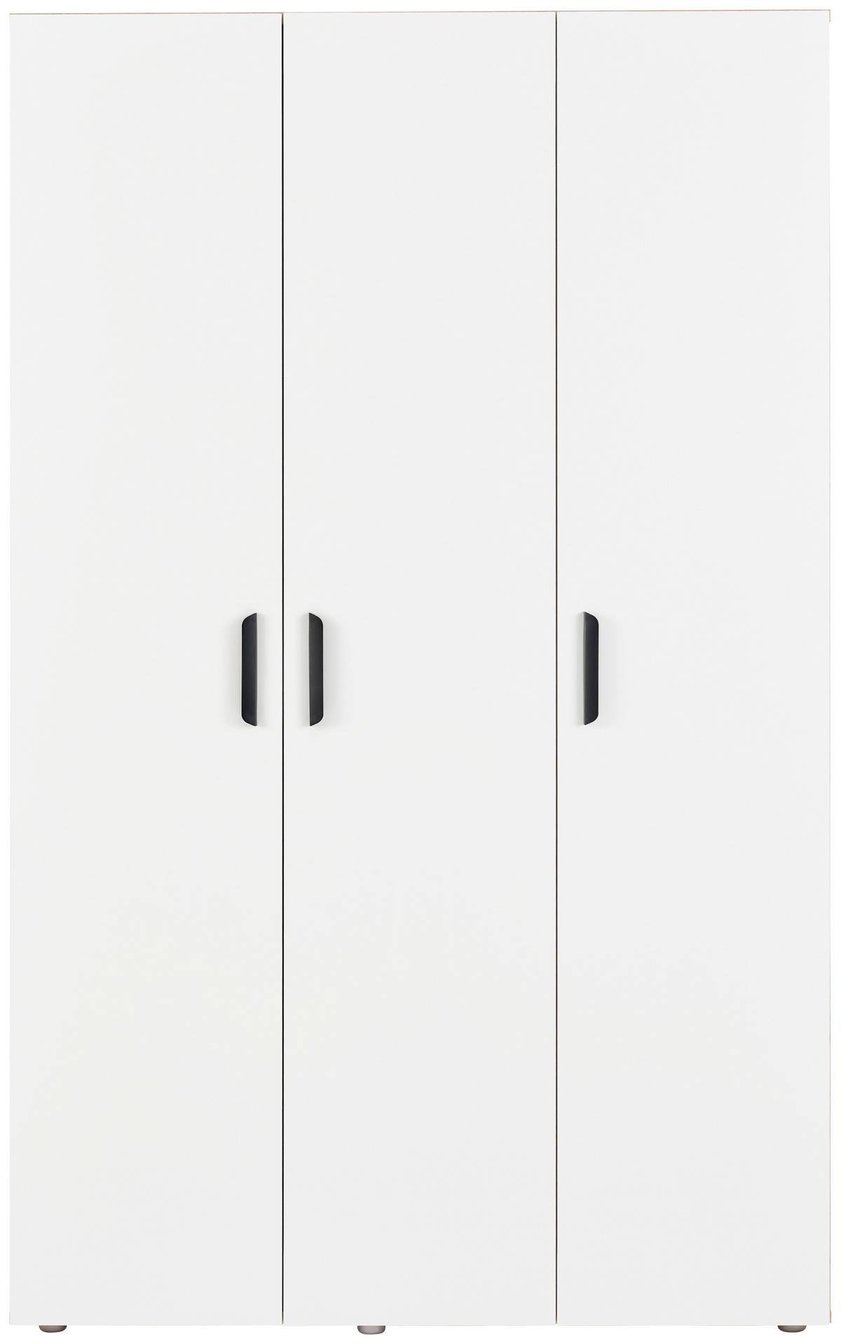 Omara Za Oblačila Basic Two 3d, Bela - črna/bela, Konvencionalno, umetna masa/leseni material (110,7/179/51,9cm)