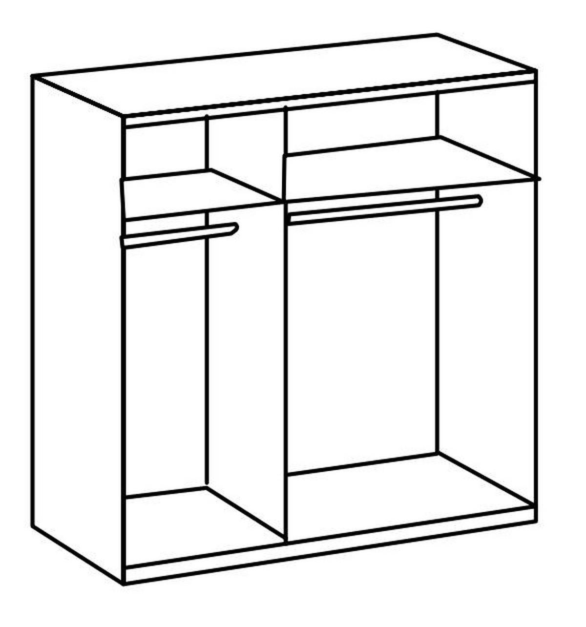 Drehtürenschrank Level 36A ca. 150x216x58 cm Eiche Dekor - Chromfarben/Eichefarben, MODERN, Holzwerkstoff (150/216/58cm) - MID.YOU