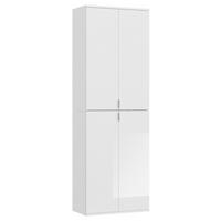 Mehrzweckschrank in Weiß - Weiss Hochglanz/Chromfarben, Modern, Holzwerkstoff/Metall (61/199/34cm) - Based