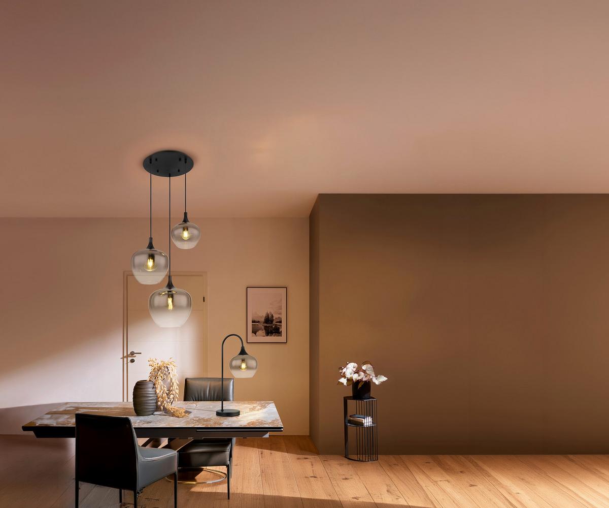 LAMPA WISZĄCA MAJKA - czarny, Design, metal/szkło (100/18/120cm) - Globo