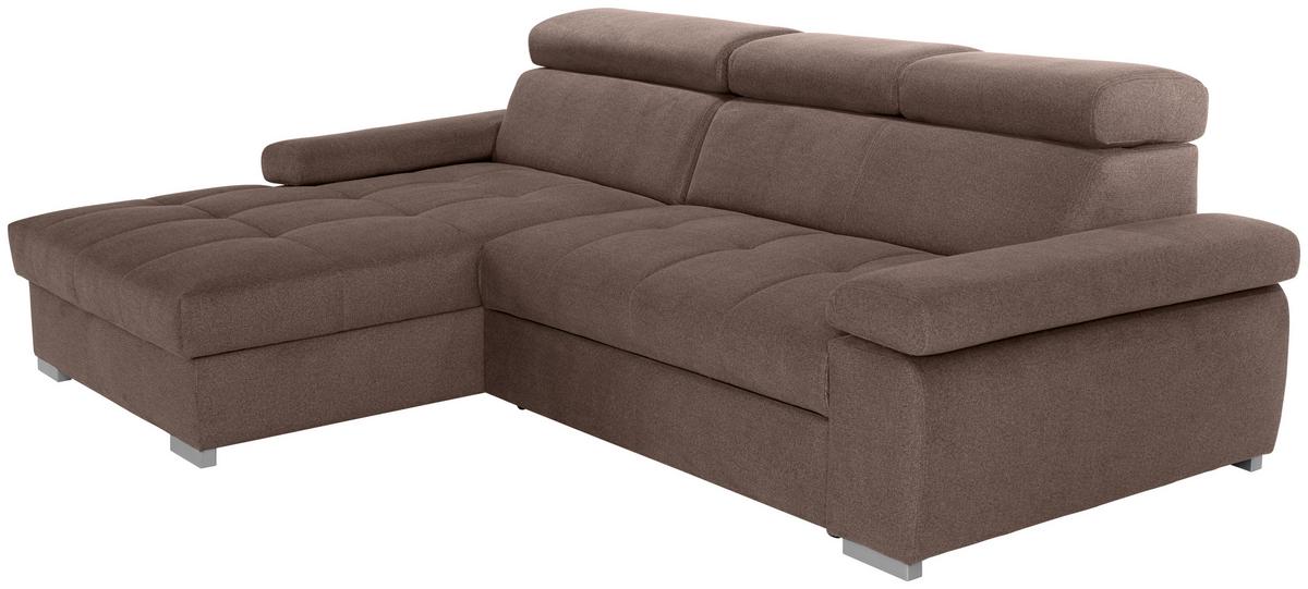 Kutna Garnitura Perry - srebrne boje/smeđa, Design, tekstil/drvo (183/292cm) - Modern Living