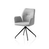 Naslanjač Hilda, Svetlo Siva, Vrtljiv - črna/svetlo siva, Moderno, kovina/tekstil (59/88/58cm) - Livetastic