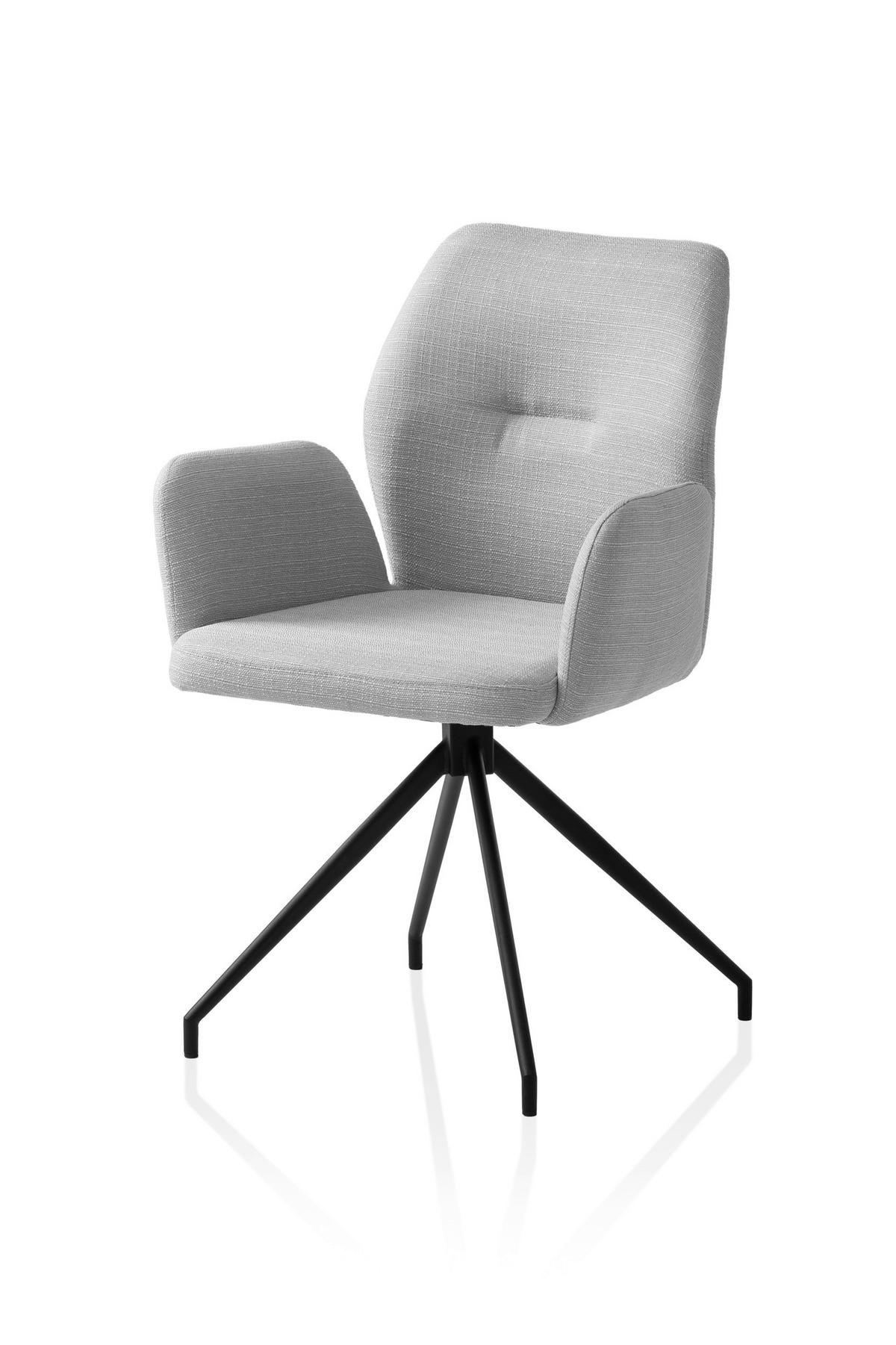 Naslanjač Hilda, Svetlo Siva, Vrtljiv - črna/svetlo siva, Moderno, kovina/tekstil (59/88/58cm) - Livetastic