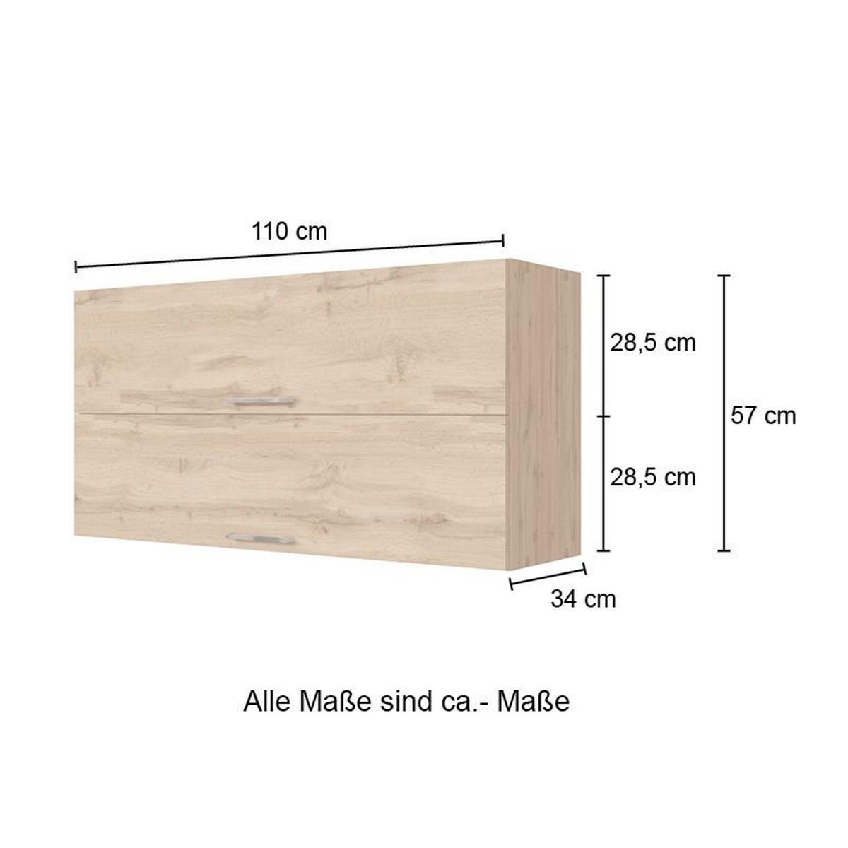 Held Küchenoberschrank ca. 110 cm Anthrazit/Eiche - Chromfarben/Anthrazit, MODERN, Holzwerkstoff/Metall (110/57/34cm) - Held