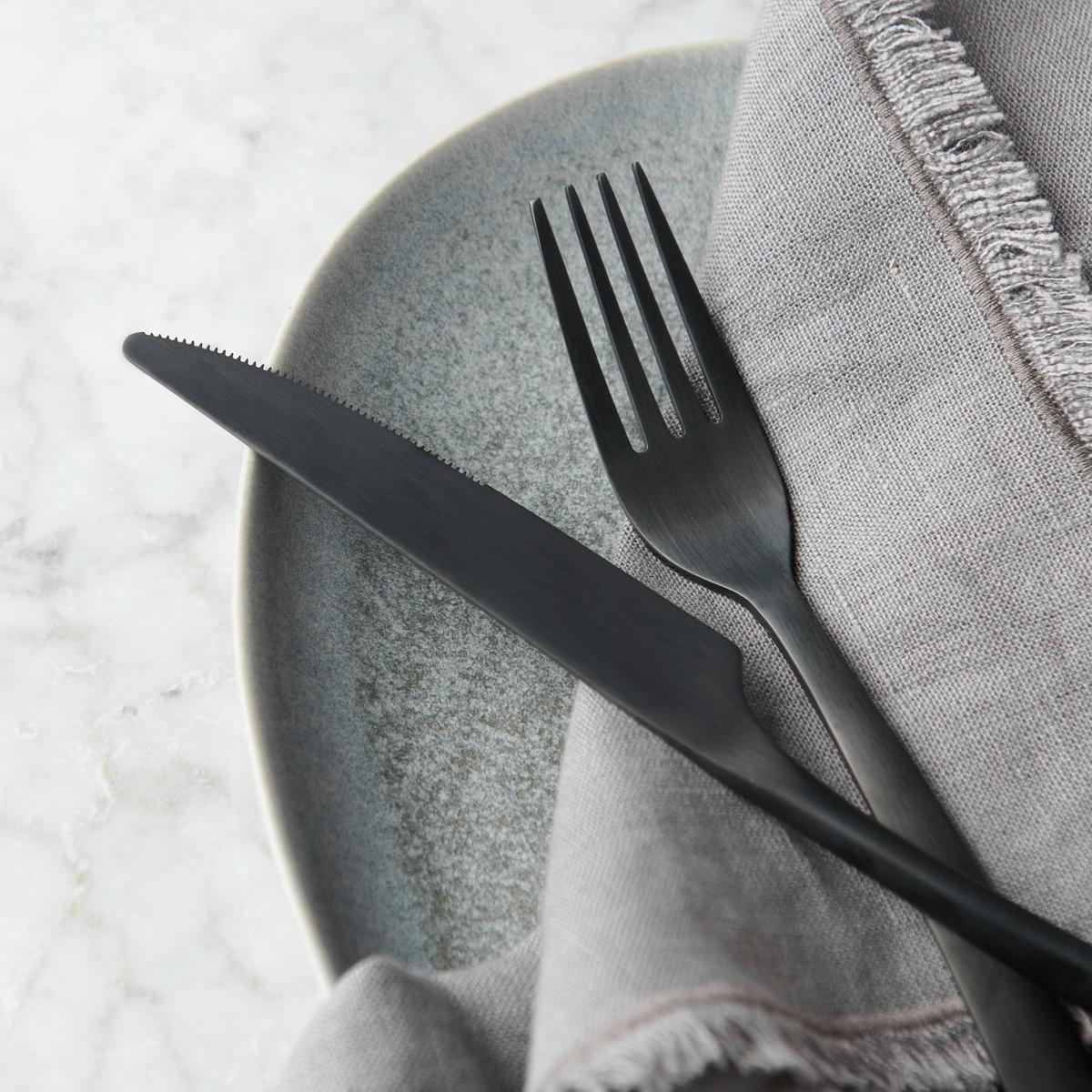 Besteckset Style in Schwarz 16-teilig - Schwarz, Modern, Metall - Premium Living