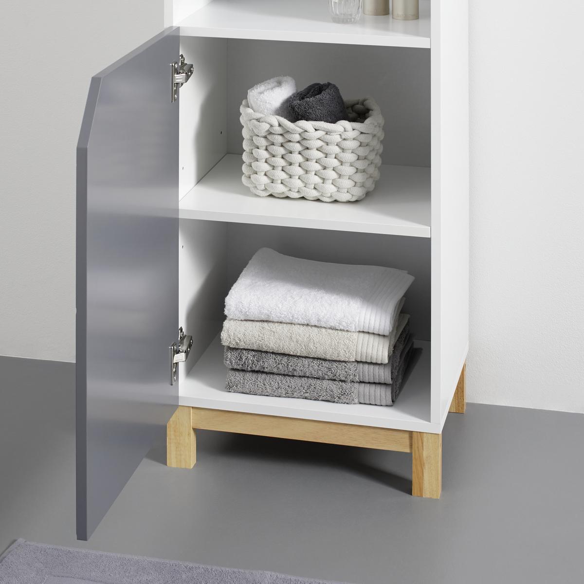 Unterschrank Rocco Grau ca. 42,6x90x35 cm - Naturfarben/Weiß, MODERN, Holz (42,6/90/35cm) - Bessagi Home