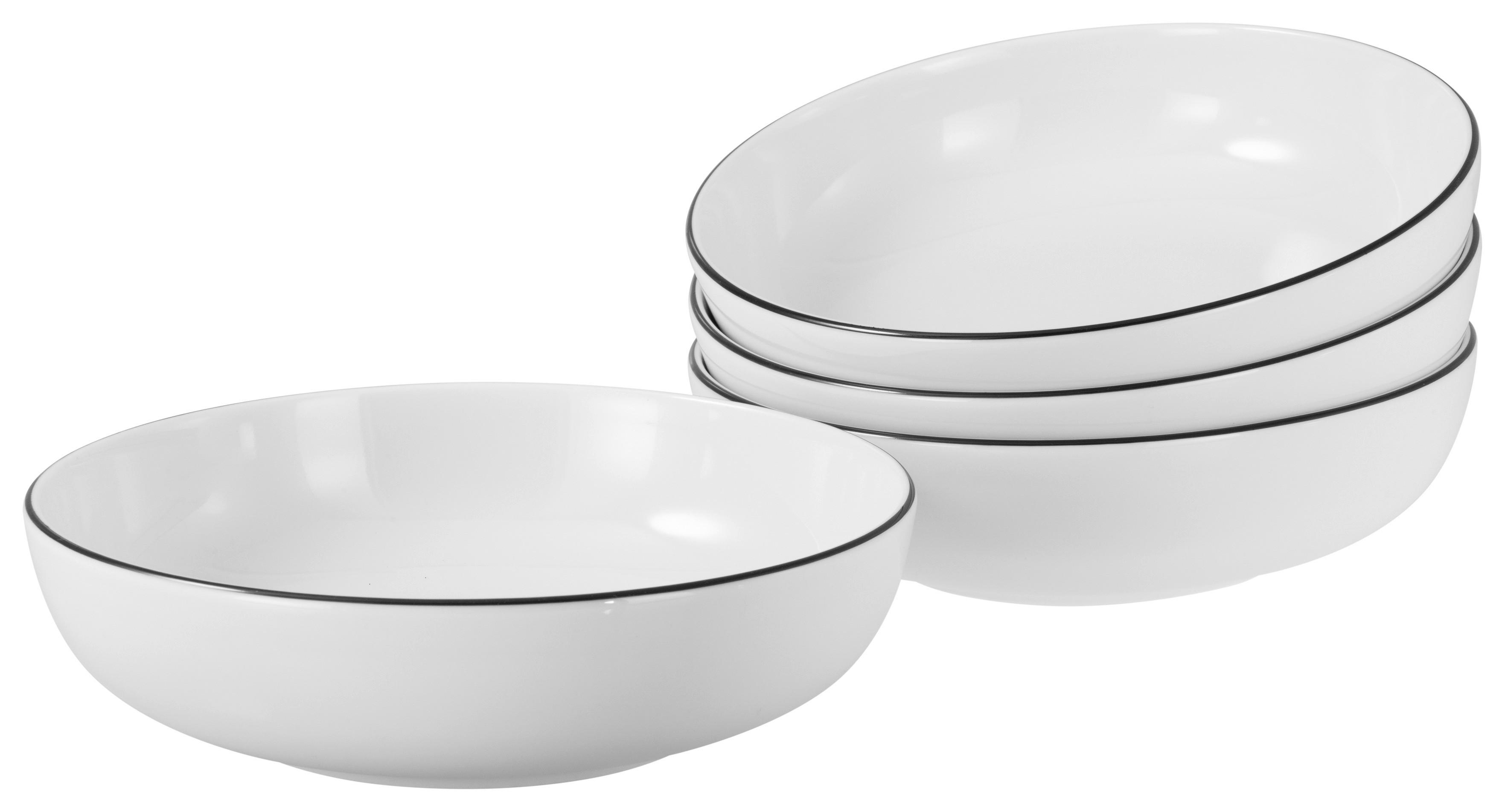 Set Posod All Round Black Line, 4-Delni - črna/bela, Design, keramika (21cm) - Creatable
