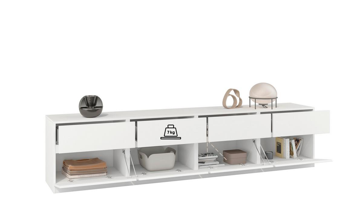 KOMODA NISKA BERN - biały, Design, materiał drewnopochodny (225/52,5/40cm) - MID.YOU