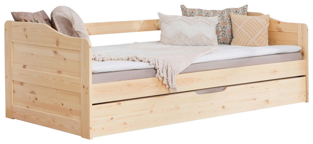 Ausziehbett Melinda ca. 204x96x63 cm Kiefer - Kieferfarben, Natur, Holz/Kunststoff (90/200cm) - MID.YOU