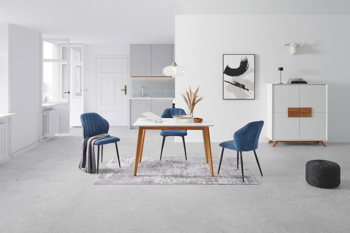 STÓŁ DO JADALNI ASTRID - kolor dębowy/biały, Design, drewno (120/80/76cm) - Livetastic