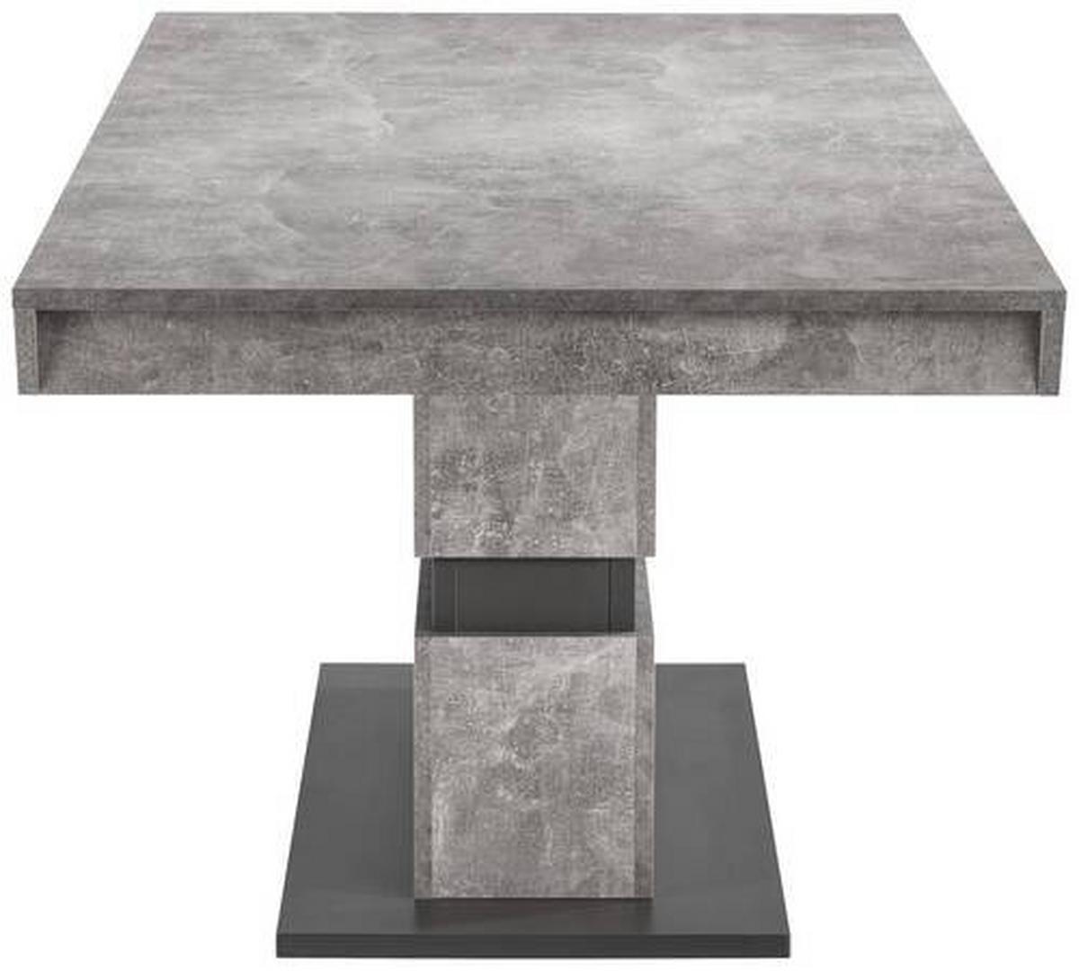 Esstisch ausziehbar Matthew 160-215x90 cm Grau Betonoptik - Dunkelgrau/Grau, MODERN, Holzwerkstoff (160/90/75cm) - MID.YOU