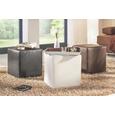 Hocker Weiß - Schwarz/Weiß, Kunststoff/Textil (40/42/40cm) - Modern Living Hocker Weiß - Schwarz/Weiß, Kunststoff/Textil (40/42/40cm) - Modern Living