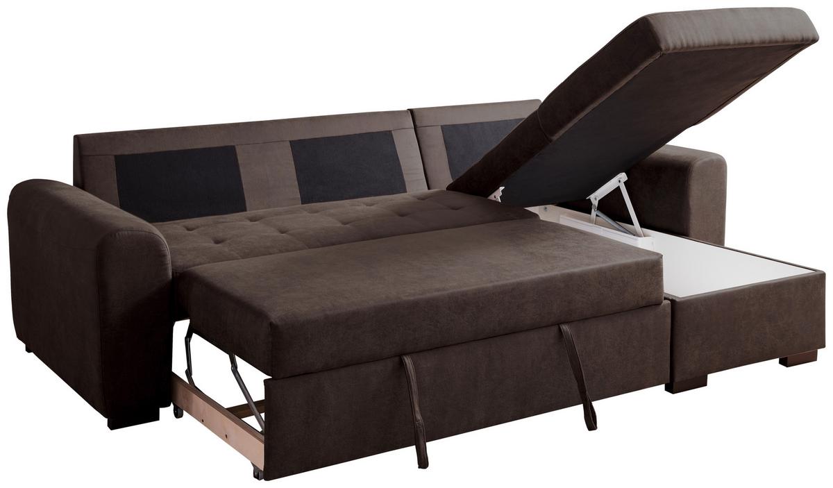 Ecksofa Poll Dunkelbraun - Dunkelbraun, MODERN, Textil (243/85/155cm) - Mömax
