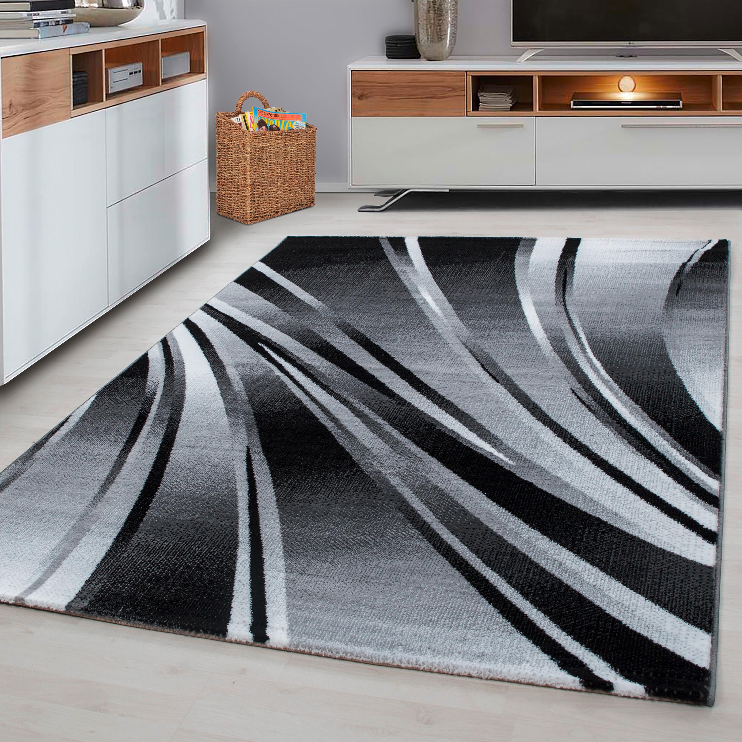 Ravno Tkana Preproga Parma, Črna, 240x340cm - črna, Design, tekstil (240/340cm) - Novel