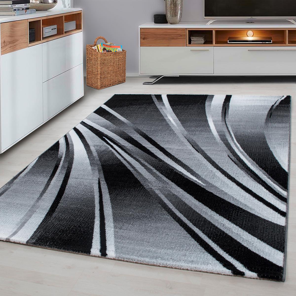 Flachwebeteppich Parma Schwarz ca. 240x340cm - Schwarz, Design, Textil (240/340cm) - Novel