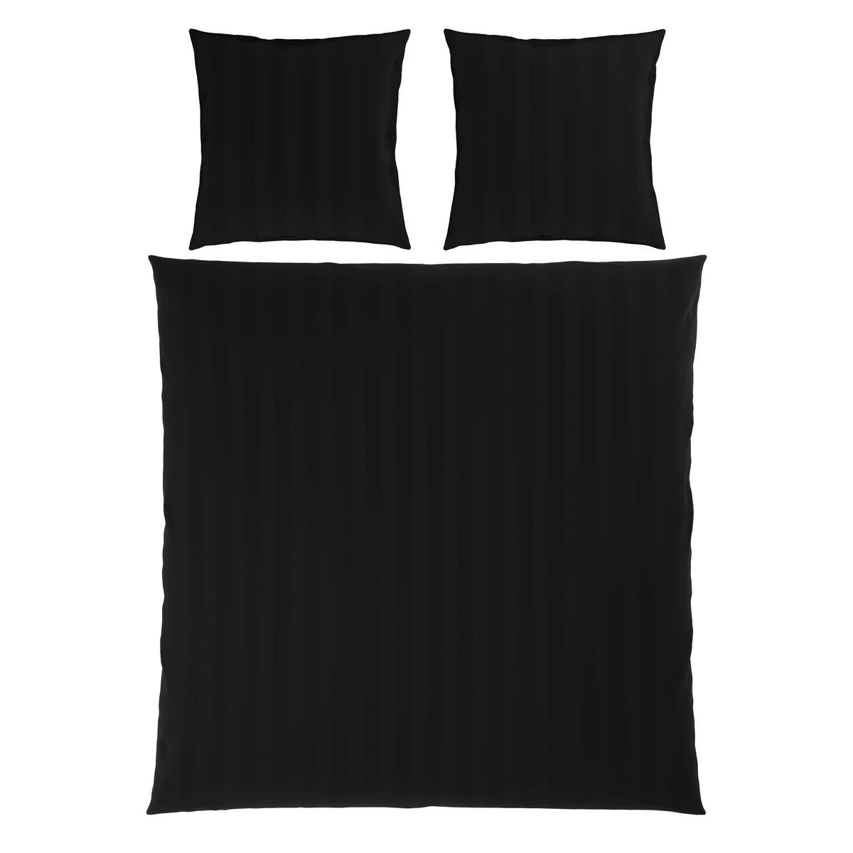 Bettwäsche Xenia Streif XXL Schwarz ca. 200x200cm - Schwarz, MODERN, Textil (200/200cm) - Premium Living