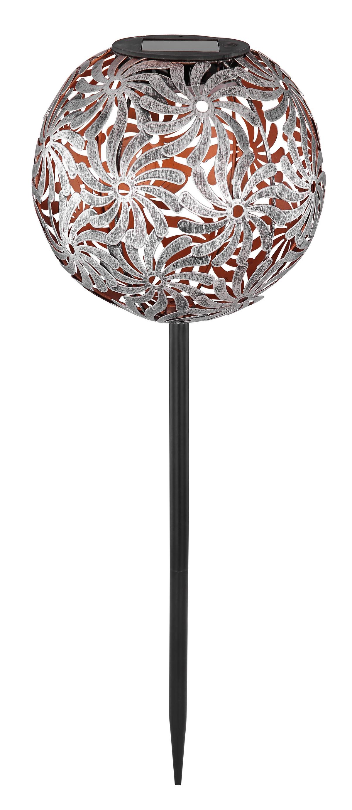 Lampe solaire - 33632 33632 SOLAR - couleur argentée, métal (18,5/54cm) - Globo