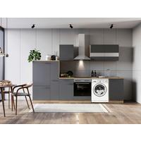 Kuhinjski Blok Z Aparati Merle, 310cm - barve nerjavečega jekla/siva, Basics, kovina/steklo (310cm) - Respekta