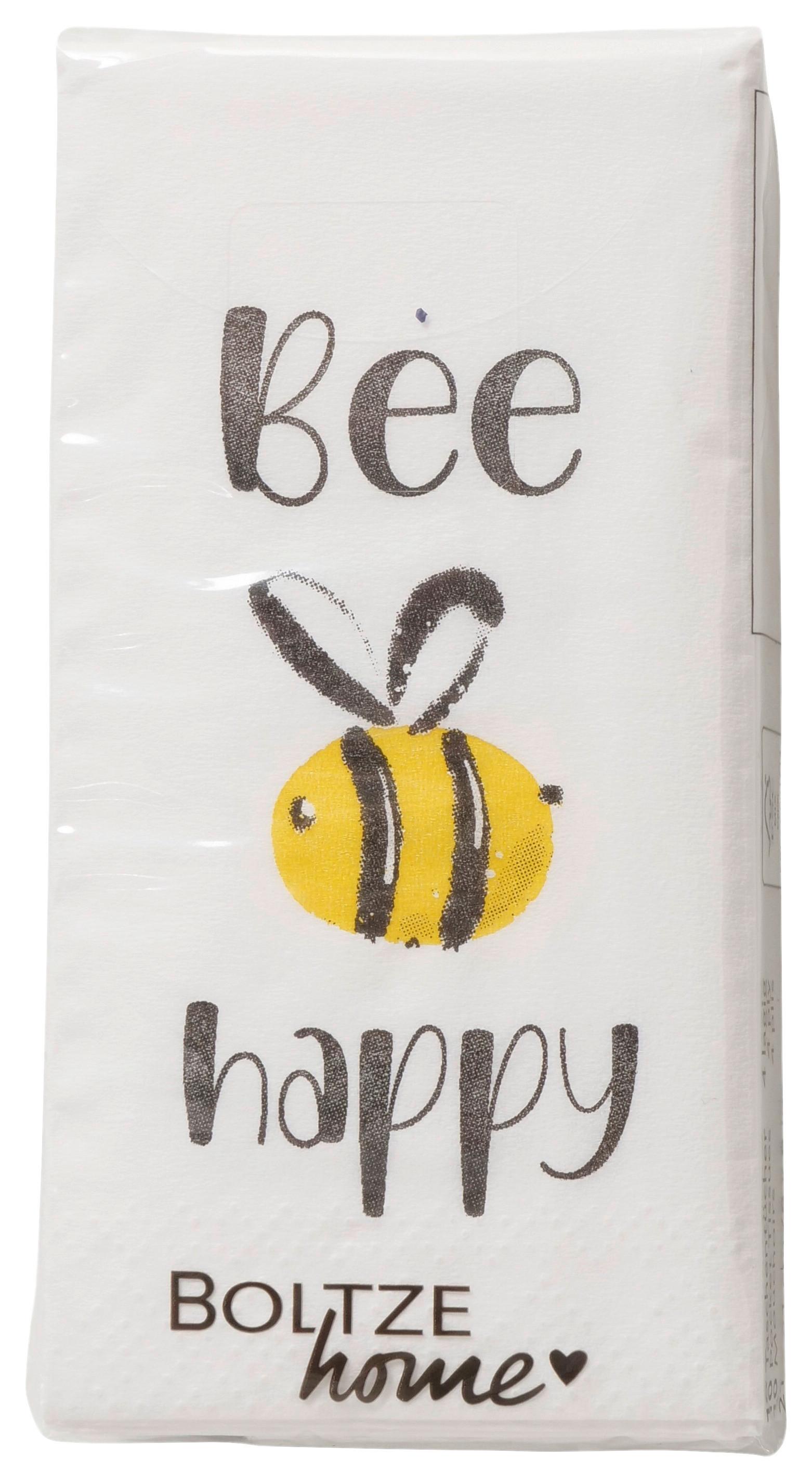 Taschentuch Happy II Gelb/Schwarz/Weiß - Gelb/Schwarz, KONVENTIONELL, Papier (5,3/2,5/10,5cm) - Mömax